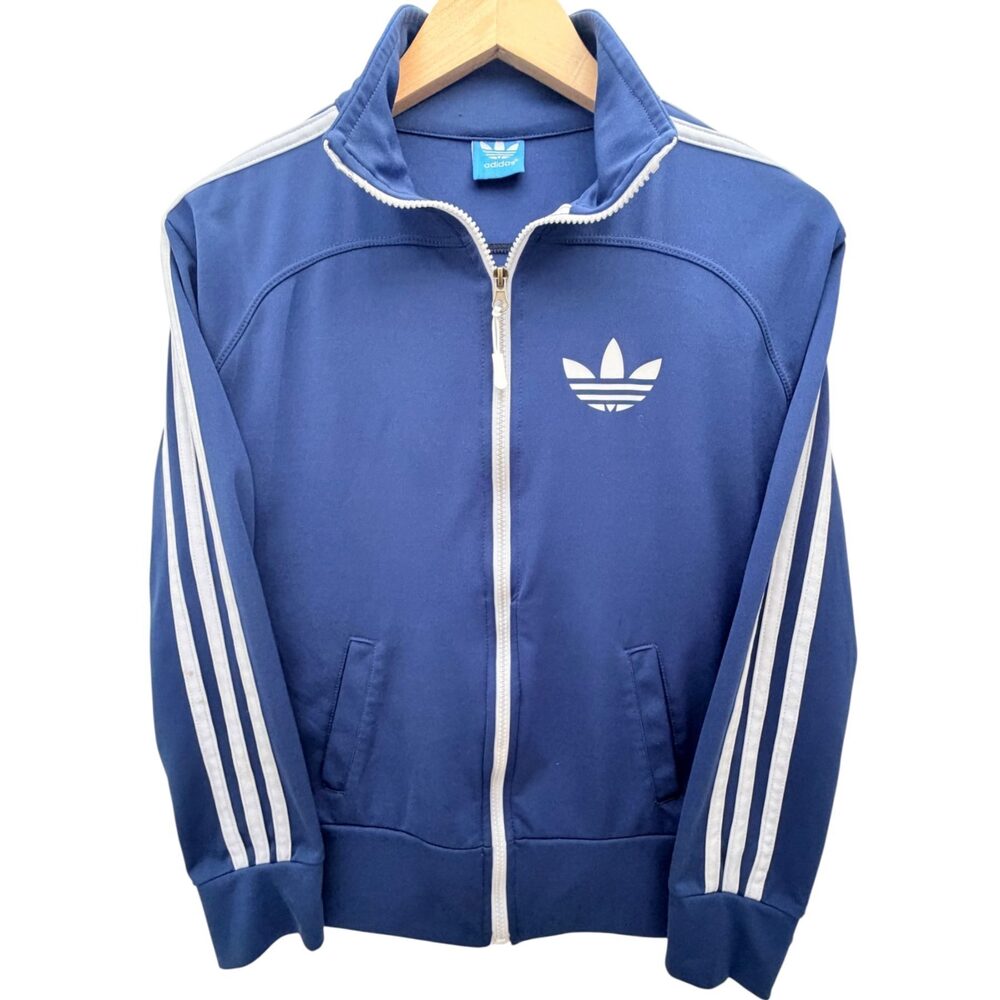 Adidas Blue Front pockets Jacket Stand Collar Men's Small